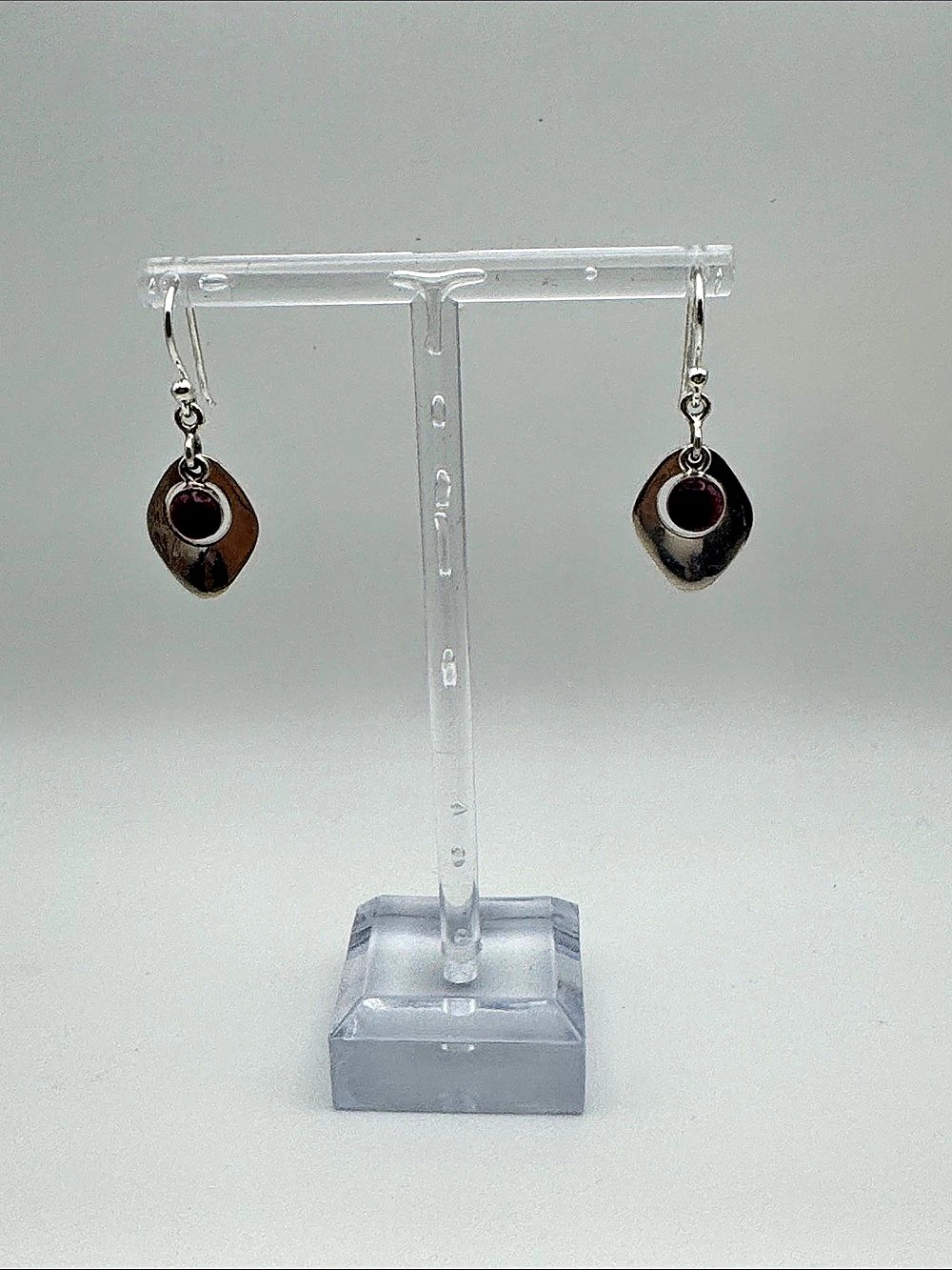 950 Silver Purple Drop Earrings Like New